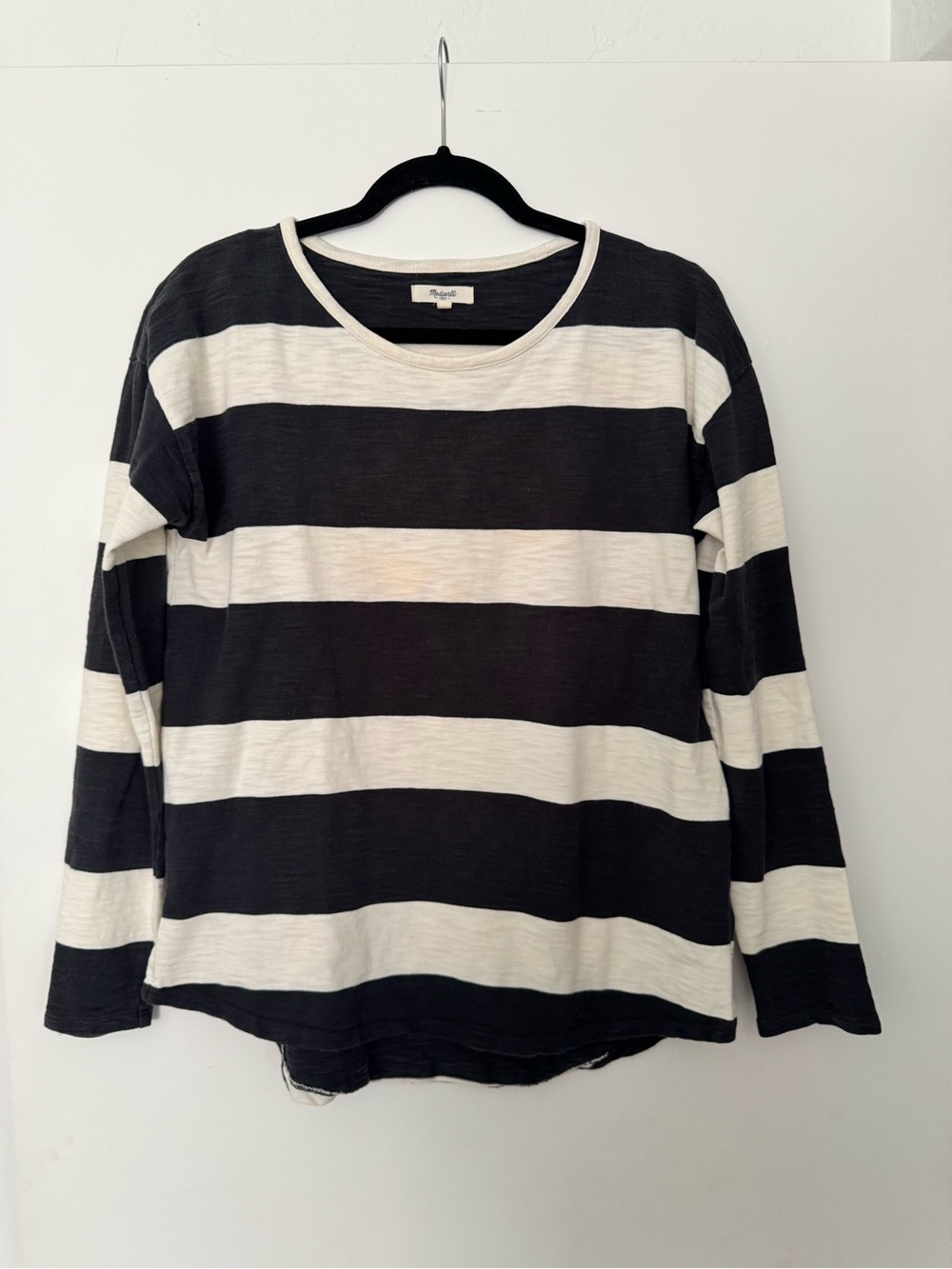 Madewell Black & White Wide-Stripe Long-Sleeve Tee